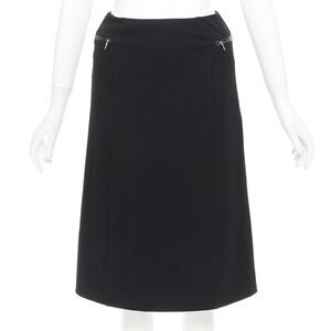 Prada Wool Minimal Linear Skirt